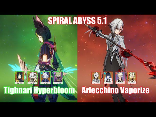 C5 Tighnari Hyperbloom & C0 Arlecchino Vaporize | Spiral Abyss 5.1 | Genshin Impact