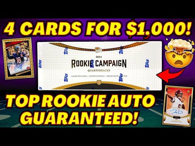 *4 CARDS FOR $1,000?! 2024 TOPPS ROOKIE CAMPAIGN FOOTBALL HOBBY BOX REVIEW!