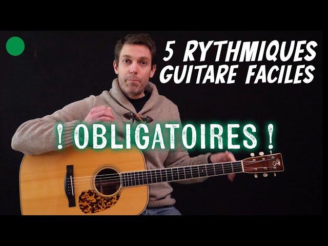 ️ Les 5 rythmes guitare faciles OBLIGATOIRES pour les DÉBUTANTS !