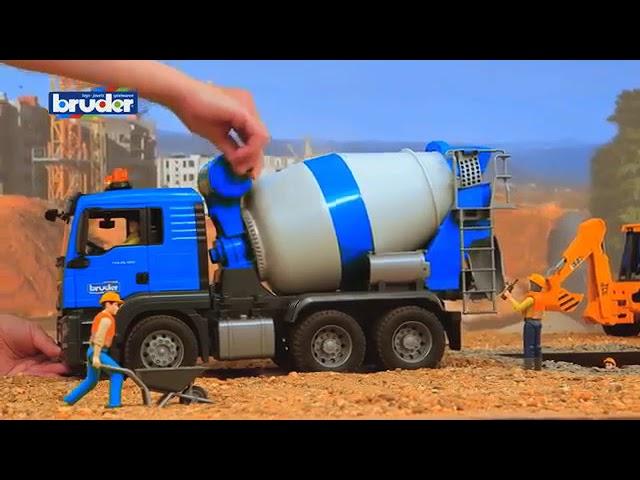 Bruder Toys Cement Mixer Truck   Construction Trucks for children   Learn Colors