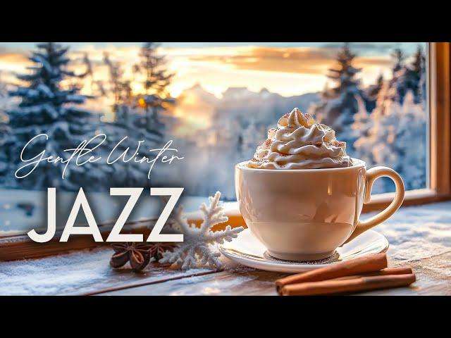 Gentle Winter Jazz Music  Warm Coffee & Slow Jazz with Snowfall by the Window