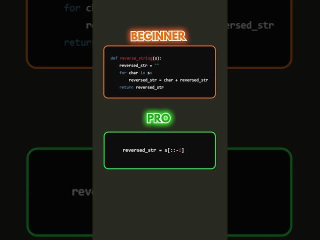 How a beginner vs a pro reverse a string in Python