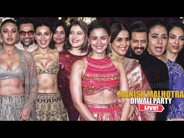 Manish Malhotra Diwali 2024 | LIVE | Alia Bhatt, Shaheen, Kajol, Riteish, Genelia, Sobhita, Abhay