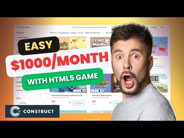 Earn $1000/Month Passively with HTML5 Game - NO CODING