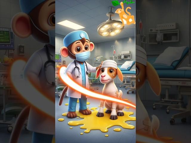 🟡Evoulation of GOAT:A sick GOAT in the Hospital and monkey doctor #cat #cute #love #shorts