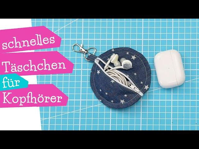 Täschchen für Kopfhörer nähen | Kopfhörertäschchen Tasche Air Pods nähen | Nähanleitung | mommymade