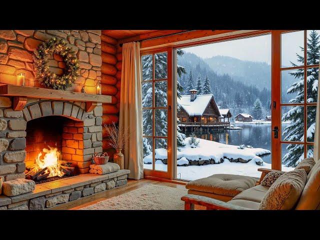 Beautiful Relaxing Christmas Music and Fireplace Sounds  Christmas Ambience