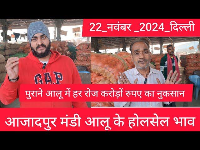 November 22, 2024 दिल्ली  आलू के भाव Azadpur Delhi mandi today Potato Market #delhipotatomarket