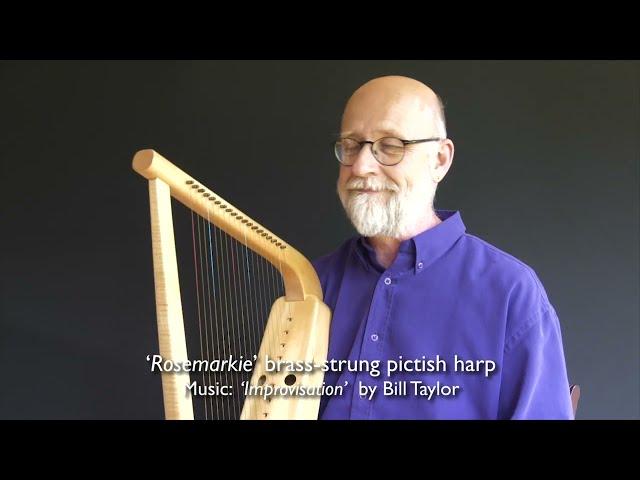 Rosemarkie brass strung Pictish Harp. Bill Taylor plays his improvisation.