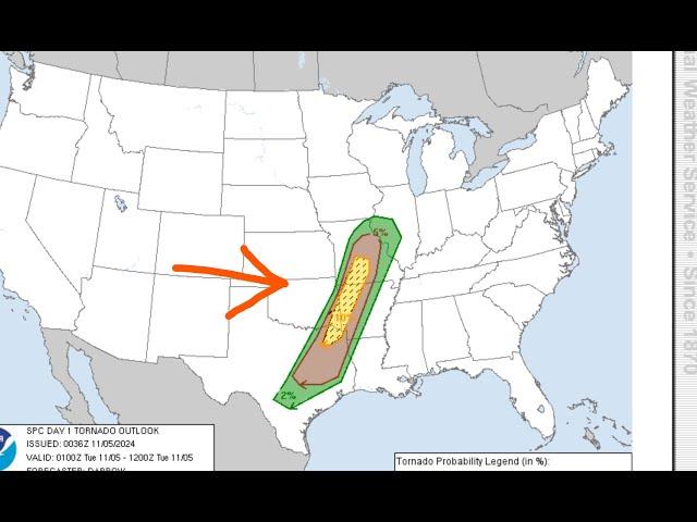 Tornado Threat Overnight. Monday Night earthquake update. 11/4/2024