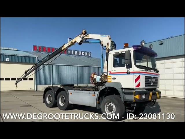 Degroote Trucks: MAN FE 410 A - 6x6 tractor head with crane for sale