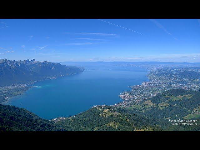 4K Rochers de Naye, Lake Geneva  Vaud SWITZERLAND アルプス山脈