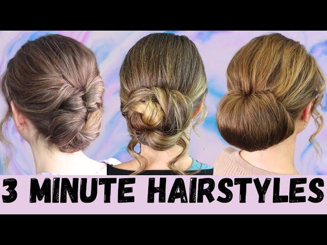 EASY 3 minute Christmas hairstyles - chignon bun hair tutorial