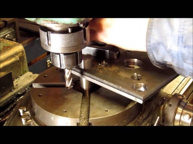 Cutting a radius with a rotary table.