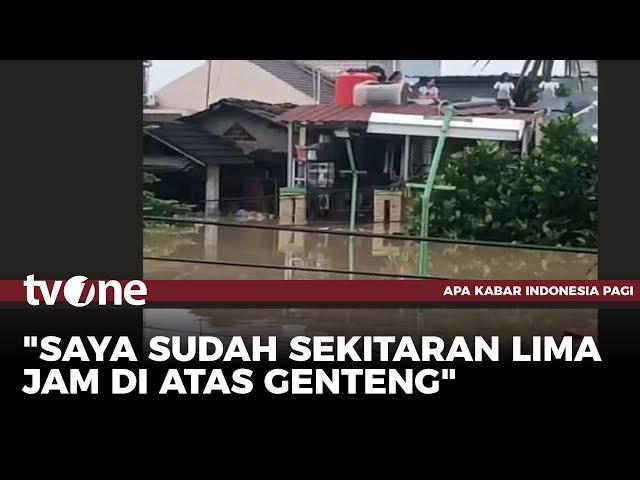 Warga yang Mengungsi di Atap Akibat Banjir Pondok Gede Permai Menunggu Evakuasi | AKIP tvOne