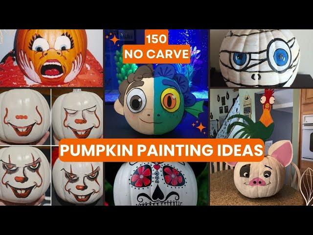 150 Pumpkin Painting ideas - Best No carve pumpkin decorating