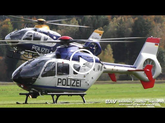 Eurocopter EC-135 & Airbus Helicopters H145 - German Police - landing at Füssen Gliderfield