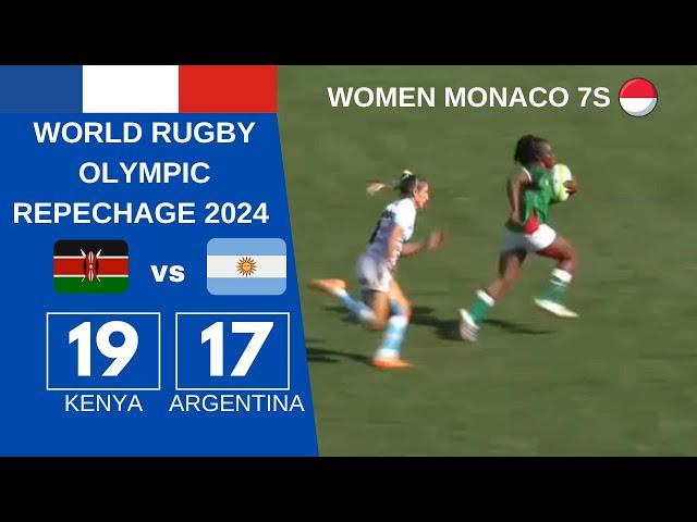 Kenya vs Argentina Monaco 7s World Rugby Olympics Repechage 2024