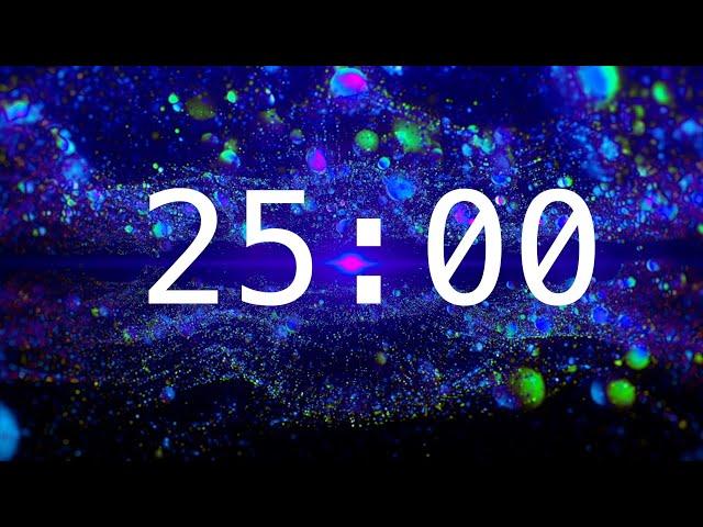 25 Minute Countdown Timer with Alarm | Abstract Spheres | Calming Music | Classroom Timers