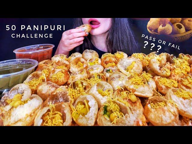 50 PANI PURI, GOLGAPPA EATING CHALLENGE | INDIAN STREET FOOD | ASMR MUKBANG (No Talking)