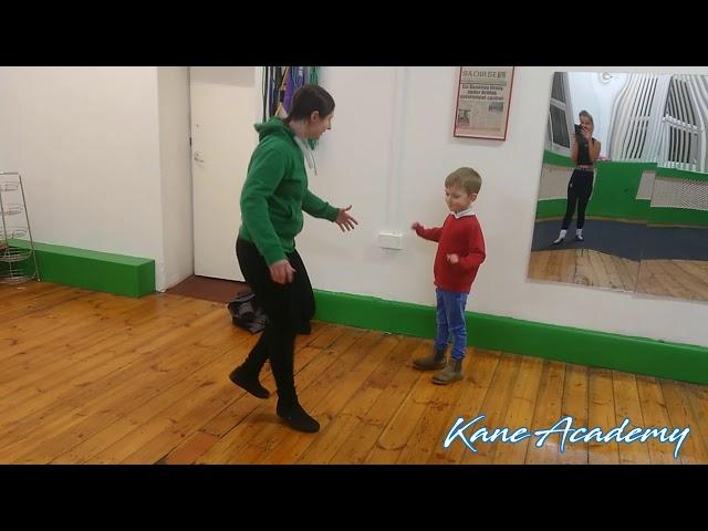 Little man's first Irish Dance lesson