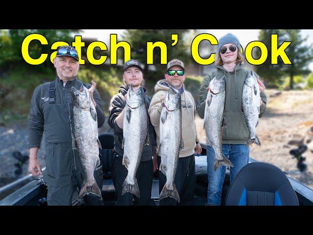 The Springer Fishing Was Lights Out! - (Spring Salmon Catch & Cook)