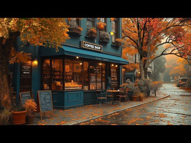 Beautiful Autumn Cafe with Relaxing Jazz for Study, Work, & Focus | Soft Instrumental Jazz Music