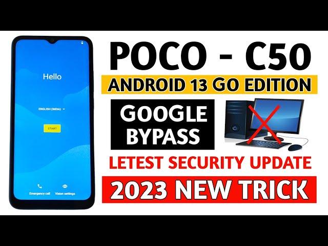 Poco C50 frp bypass (Android 12-13) without pc 2023 New updated.