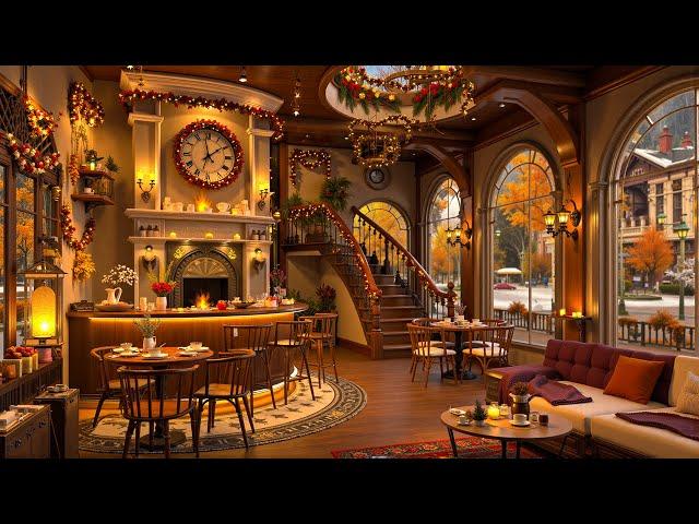 Relax Slow Piano Jazz and Warm Crackling Fireplace in the Cafe with Instrumental Smooth Jazz Music