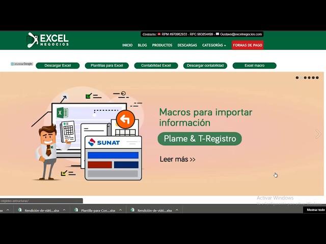 Portal web Excel Negocios | Macros, plantillas contables