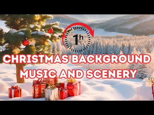 1 Hour of Background Christmas Music & Scenery | Transform Your Home for the Holiday Season! 