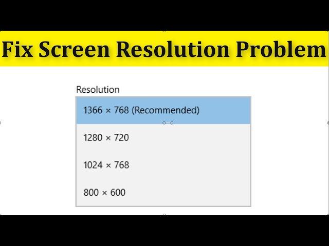 How To Fix Screen Resolution Problem Windows 10 ||  Bad Screen Resolution Windows 10