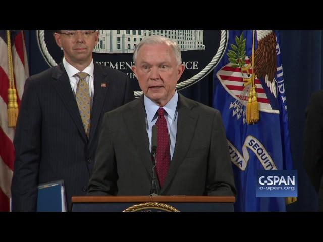 AG Jeff Sessions: “I have the honor of serving as Attorney General…" (C-SPAN)
