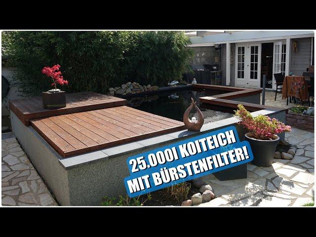 ALLES selbst gebaut! Koi ECKTEICH mit BÜRSTENFILTER!