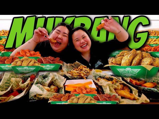 WINGSTOP BUFFALO WINGS MUKBANG 먹방 LEMON PEPPER + GARLIC PARMESAN + MANGO HABANERO EATING SHOW! *OMG*