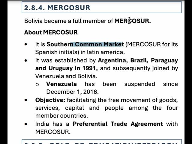 Mercosur #visioncurrentaffairsintelugu #internationalrelationscurrentaffairs #upsctelugu #upsc2025