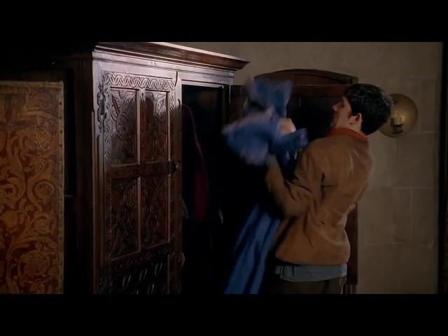 Merlin | Arthur Catches Merlin Looking Through Gwen's Clothes | S5E07 | Logoless