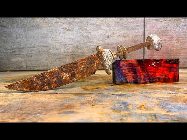 Restoration of an Old Lost Knife. Incredible Handle!