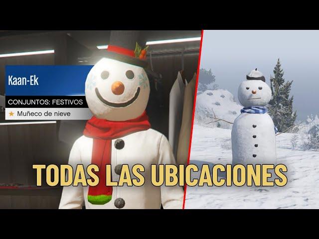 Todas las 25 UBICACIONES de los Muñecos de Nieve * Obten el traje Hombre de Nieve | GTA V Online