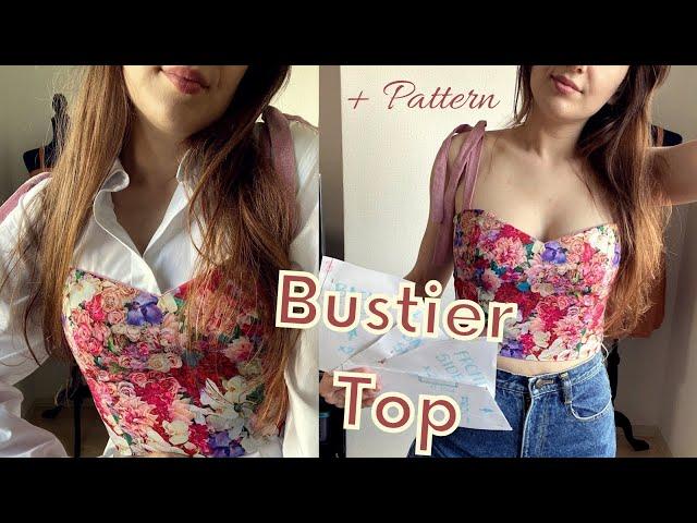 How to sew a bustier top   | Beginner sewing tutorial  | free pattern 