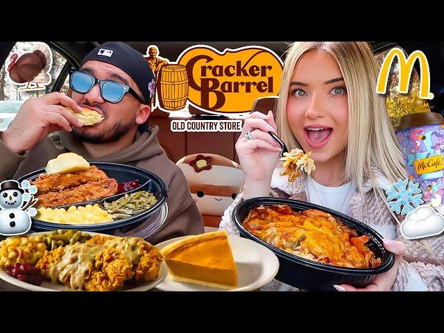 Eating Cracker Barrel's THANKSGIVING Menu! + McDonald's Holiday Cups