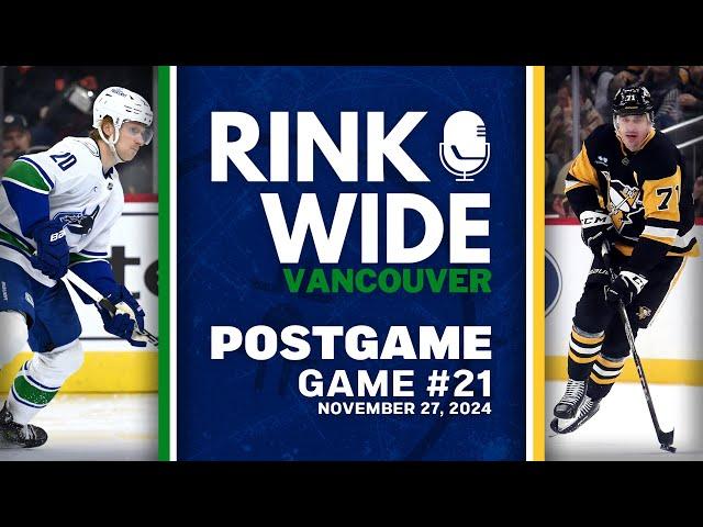 RINK WIDE POST-GAME: Vancouver Canucks at Pittsburgh Penguins | Game 21 - Nov. 27, 2024