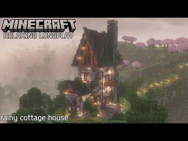 Rainy Cottage House - Minecraft Relaxing Longplay (No Commentary)