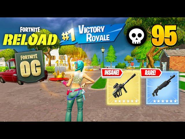 95 Elimination Solo Vs Squads Reload "Zero Build" Gameplay Wins(NEW GAMEMOD!! Fortnite Reload)