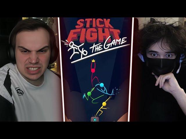 ГЛЕБ ИГРАЕТ В Stick Fight: The Game С РОСТИКОМ, ЛИЗОЙ И ХЕЛИНОМ | Sasavot