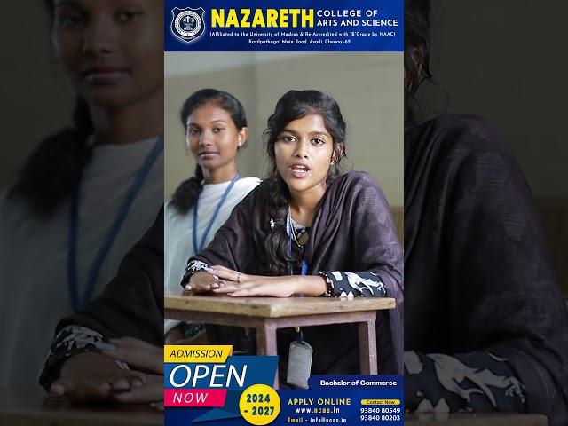 B.Com Student Testimony - Nazareth College of Arts and Science, Avadi