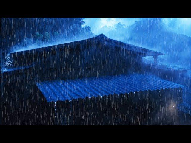 Night Thunderstorm Rain Sounds for Sleeping | Heavy Rain on Tin Roof & Powerful Thunder Sounds 4K