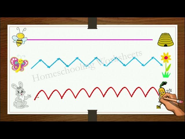 Tracing patterns worksheets for playgroup kids | homeschooling Worksheets| preschool | kindergarten