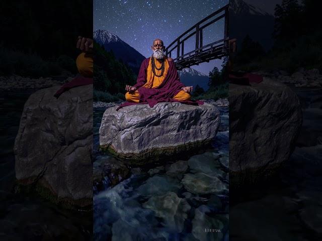 Sadhu Meditates on Ganga in the Himalayas