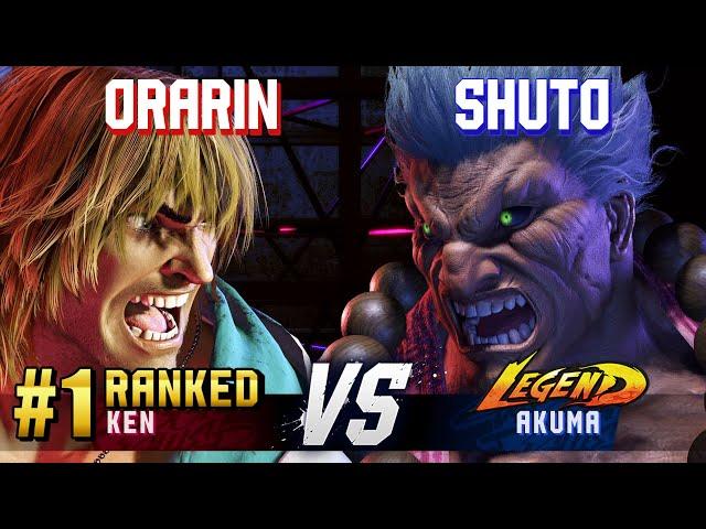 SF6 ▰ ORARIN (#1 Ranked Ken) vs SHUTO (Akuma) ▰ High Level Gameplay